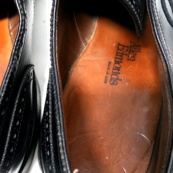 Allen Edmonds Concord Wingtip Oxford Dress Shoes Black Men Size 12 C Made In USA